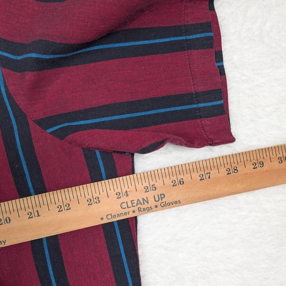 Wrangler Shirt Mens LT Red Stripe Western Pearl Snap Front Short Sleeve Cowboy - Picture 5 of 7